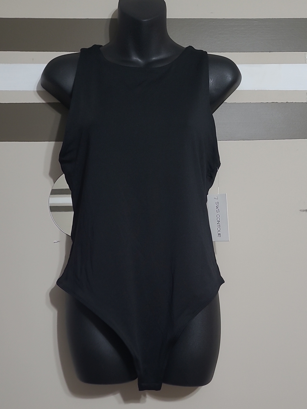 NWT SWS CONTOUR Sculpting Black Bodysuit Sz XL
